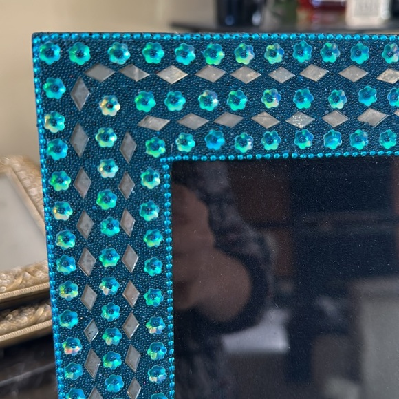 Bright Blue Mosaic Picture Frame 5x7 - Picture 2 of 3